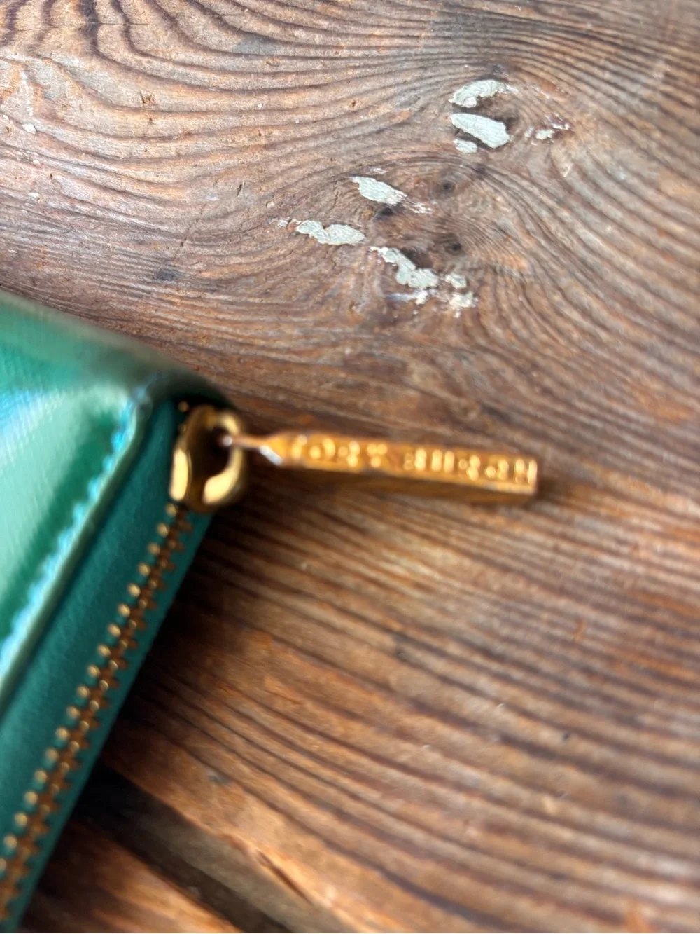Tory Burch Long Wallet Lime Green Zips Nicely